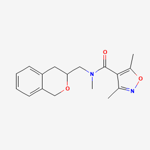 molecular formula C17H20N2O3 B2374798 N-(isochroman-3-ylmethyl)-N,3,5-trimethylisoxazole-4-carboxamide CAS No. 2034439-72-8
