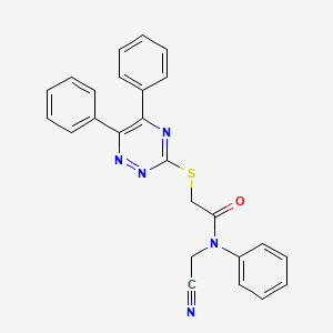 molecular formula C25H19N5OS B2374806 N-(cyanomethyl)-2-[(5,6-diphenyl-1,2,4-triazin-3-yl)sulfanyl]-N-phenylacetamide CAS No. 1180320-08-4