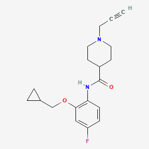 molecular formula C19H23FN2O2 B2374820 N-[2-(Cyclopropylmethoxy)-4-fluorophenyl]-1-prop-2-ynylpiperidine-4-carboxamide CAS No. 1385434-45-6