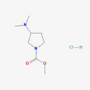 molecular formula C8H17ClN2O2 B2374827 Methyl 3-(dimethylamino)pyrrolidine-1-carboxylate;hydrochloride CAS No. 2377034-51-8