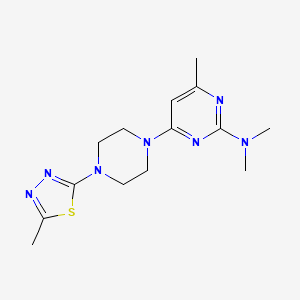 molecular formula C14H21N7S B2374836 N,N,4-Trimethyl-6-[4-(5-methyl-1,3,4-thiadiazol-2-yl)piperazin-1-yl]pyrimidin-2-amine CAS No. 2415563-32-3
