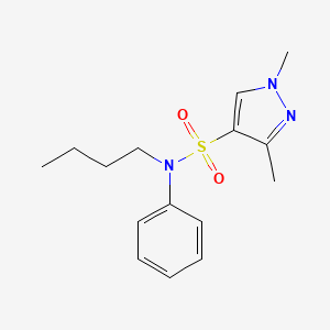molecular formula C15H21N3O2S B2374846 N-butyl-1,3-dimethyl-N-phenyl-1H-pyrazole-4-sulfonamide CAS No. 1170421-35-8