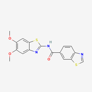 molecular formula C17H13N3O3S2 B2374866 N-(5,6-dimethoxy-1,3-benzothiazol-2-yl)-1,3-benzothiazole-6-carboxamide CAS No. 895443-20-6