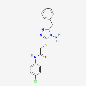 molecular formula C17H16ClN5OS B2374895 2-[(4-amino-5-benzyl-4H-1,2,4-triazol-3-yl)sulfanyl]-N-(4-chlorophenyl)acetamide CAS No. 905798-02-9