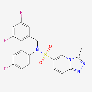 molecular formula C20H15F3N4O2S B2374900 N-[(3,5-difluorophenyl)methyl]-N-(4-fluorophenyl)-3-methyl-[1,2,4]triazolo[4,3-a]pyridine-6-sulfonamide CAS No. 1251594-83-8