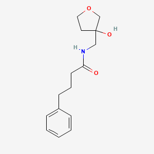 molecular formula C15H21NO3 B2374934 N-[(3-hydroxyoxolan-3-yl)methyl]-4-phenylbutanamide CAS No. 1914286-29-5