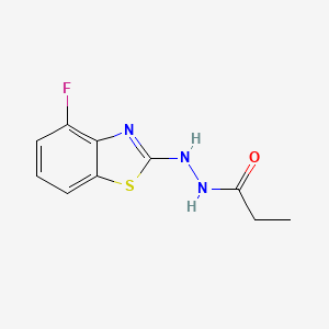 molecular formula C10H10FN3OS B2374936 N'-(4-fluoro-1,3-benzothiazol-2-yl)propanehydrazide CAS No. 851978-94-4