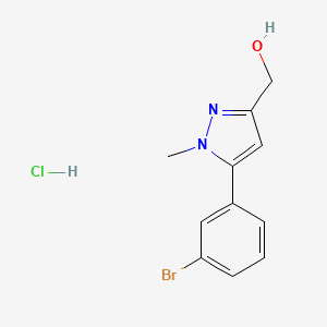 (5-(3-Bromophenyl)-1-methyl-1H-pyrazol-3-YL)methanol hydrochloride