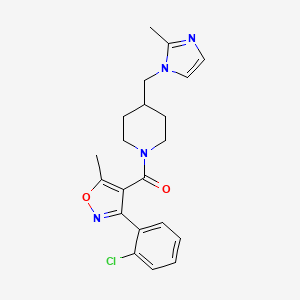 (3-(2-chlorophenyl)-5-methylisoxazol-4-yl)(4-((2-methyl-1H-imidazol-1-yl)methyl)piperidin-1-yl)methanone