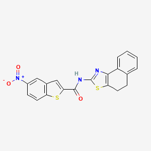 molecular formula C20H13N3O3S2 B2374954 N-{4H,5H-NAPHTHO[1,2-D][1,3]THIAZOL-2-YL}-5-NITRO-1-BENZOTHIOPHENE-2-CARBOXAMIDE CAS No. 329269-53-6