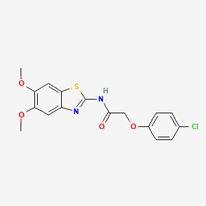 2-(4-chlorophenoxy)-N-(5,6-dimethoxy-1,3-benzothiazol-2-yl)acetamide