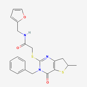 2-((3-benzyl-6-methyl-4-oxo-3,4,6,7-tetrahydrothieno[3,2-d]pyrimidin-2-yl)thio)-N-(furan-2-ylmethyl)acetamide