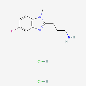 3-(5-fluoro-1-methyl-1H-1,3-benzodiazol-2-yl)propan-1-amine dihydrochloride