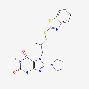 7-[3-(1,3-Benzothiazol-2-ylsulfanyl)-2-methylpropyl]-3-methyl-8-pyrrolidin-1-ylpurine-2,6-dione