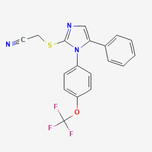 2-((5-phenyl-1-(4-(trifluoromethoxy)phenyl)-1H-imidazol-2-yl)thio)acetonitrile