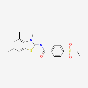 4-ethylsulfonyl-N-(3,4,6-trimethyl-1,3-benzothiazol-2-ylidene)benzamide