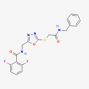 molecular formula C19H16F2N4O3S B2375000 N-[(5-{[(benzylcarbamoyl)methyl]sulfanyl}-1,3,4-oxadiazol-2-yl)methyl]-2,6-difluorobenzamide CAS No. 904271-17-6