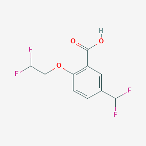 molecular formula C10H8F4O3 B2375004 2-(2,2-Difluoroethoxy)-5-(difluoromethyl)benzoic acid CAS No. 2248283-48-7