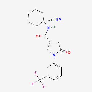 molecular formula C19H20F3N3O2 B2375008 N-(1-cyanocyclohexyl)-5-oxo-1-[3-(trifluoromethyl)phenyl]pyrrolidine-3-carboxamide CAS No. 1424480-87-4
