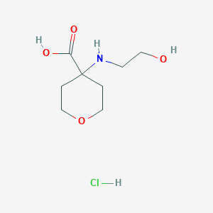 4-[(2-Hydroxyethyl)amino]oxane-4-carboxylic acid hydrochloride
