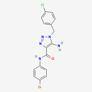 5-amino-N-(4-bromophenyl)-1-[(4-chlorophenyl)methyl]triazole-4-carboxamide