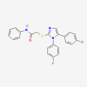 2-((5-(4-bromophenyl)-1-(4-fluorophenyl)-1H-imidazol-2-yl)thio)-N-phenylacetamide