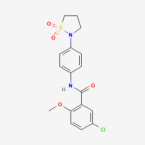 5-chloro-N-[4-(1,1-dioxo-1,2-thiazolidin-2-yl)phenyl]-2-methoxybenzamide