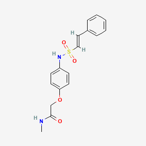 molecular formula C17H18N2O4S B2375042 N-methyl-2-[4-[[(E)-2-phenylethenyl]sulfonylamino]phenoxy]acetamide CAS No. 1311997-34-8