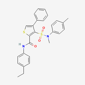 molecular formula C27H26N2O3S2 B2375055 N-(4-ethylphenyl)-3-[methyl(4-methylphenyl)sulfamoyl]-4-phenylthiophene-2-carboxamide CAS No. 1113109-75-3