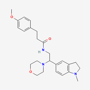 molecular formula C25H33N3O3 B2375074 3-(4-methoxyphenyl)-N-(2-(1-methylindolin-5-yl)-2-morpholinoethyl)propanamide CAS No. 922115-04-6