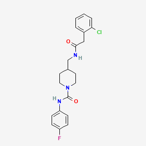 molecular formula C21H23ClFN3O2 B2375083 4-((2-(2-chlorophenyl)acetamido)methyl)-N-(4-fluorophenyl)piperidine-1-carboxamide CAS No. 1234957-54-0