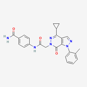 molecular formula C24H22N6O3 B2375092 4-(2-(4-cyclopropyl-7-oxo-1-(o-tolyl)-1H-pyrazolo[3,4-d]pyridazin-6(7H)-yl)acetamido)benzamide CAS No. 1105202-62-7