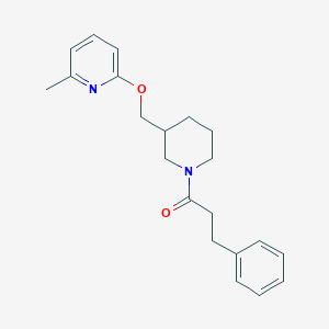 B2375139 1-[3-[(6-Methylpyridin-2-yl)oxymethyl]piperidin-1-yl]-3-phenylpropan-1-one CAS No. 2379977-71-4