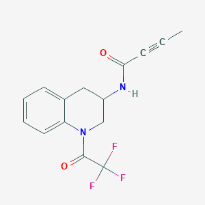 molecular formula C15H13F3N2O2 B2375184 N-[1-(trifluoroacetyl)-1,2,3,4-tetrahydroquinolin-3-yl]but-2-ynamide CAS No. 2411226-51-0