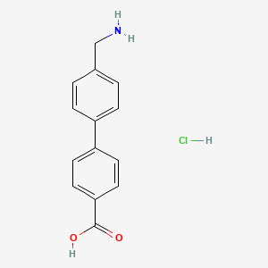 molecular formula C14H14ClNO2 B2375185 4-(4-Carboxyphenyl)benzylamine hydrochloride CAS No. 380228-55-7; 578026-68-3