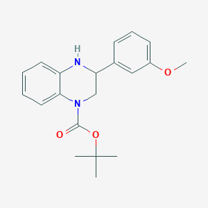 molecular formula C20H24N2O3 B2375196 Tert-butyl 3-(3-methoxyphenyl)-1,2,3,4-tetrahydroquinoxaline-1-carboxylate CAS No. 1185116-53-3