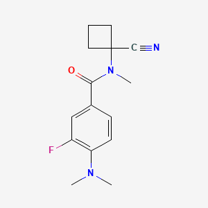 molecular formula C15H18FN3O B2375206 N-(1-cyanocyclobutyl)-4-(dimethylamino)-3-fluoro-N-methylbenzamide CAS No. 1258775-36-8