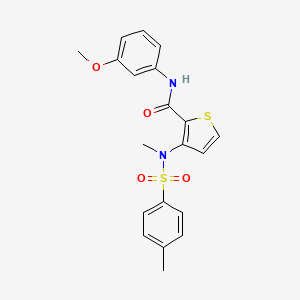 molecular formula C20H20N2O4S2 B2375232 N-(3-methoxyphenyl)-3-(N-methyl4-methylbenzenesulfonamido)thiophene-2-carboxamide CAS No. 1115871-84-5