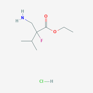 molecular formula C8H17ClFNO2 B2375245 Ethyl 2-(aminomethyl)-2-fluoro-3-methylbutanoate hydrochloride CAS No. 2228153-52-2
