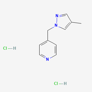 molecular formula C10H13Cl2N3 B2375276 4-[(4-Methylpyrazol-1-yl)methyl]pyridine;dihydrochloride CAS No. 2379976-83-5