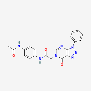 molecular formula C20H17N7O3 B2375288 N-(4-acetamidophenyl)-2-(7-oxo-3-phenyl-3H-[1,2,3]triazolo[4,5-d]pyrimidin-6(7H)-yl)acetamide CAS No. 863018-65-9
