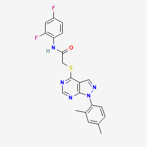 molecular formula C21H17F2N5OS B2375336 N-(2,4-difluorophenyl)-2-((1-(2,4-dimethylphenyl)-1H-pyrazolo[3,4-d]pyrimidin-4-yl)thio)acetamide CAS No. 872861-90-0