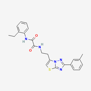 molecular formula C23H23N5O2S B2375374 N1-(2-ethylphenyl)-N2-(2-(2-(m-tolyl)thiazolo[3,2-b][1,2,4]triazol-6-yl)ethyl)oxalamide CAS No. 894041-21-5