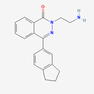 molecular formula C19H19N3O B2375410 2-(2-aminoethyl)-4-(2,3-dihydro-1H-inden-5-yl)phthalazin-1-one CAS No. 866133-39-3