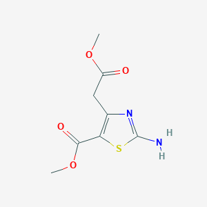 molecular formula C8H10N2O4S B2375426 Methyl 2-amino-4-(2-methoxy-2-oxoethyl)-1,3-thiazole-5-carboxylate CAS No. 6506-30-5