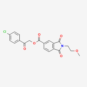 molecular formula C20H16ClNO6 B2375442 2-(4-chlorophenyl)-2-oxoethyl 2-(2-methoxyethyl)-1,3-dioxo-2,3-dihydro-1H-isoindole-5-carboxylate CAS No. 868213-54-1