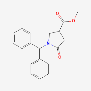 molecular formula C19H19NO3 B2375482 Methyl 1-(diphenylmethyl)-5-oxopyrrolidine-3-carboxylate CAS No. 101890-52-2