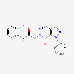 molecular formula C20H16FN5O2 B2375506 N-(2-fluorophenyl)-2-(4-methyl-7-oxo-1-phenyl-1H-pyrazolo[3,4-d]pyridazin-6(7H)-yl)acetamide CAS No. 941884-08-8