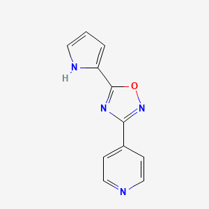 molecular formula C11H8N4O B2375507 4-[5-(1H-pyrrol-2-yl)-1,2,4-oxadiazol-3-yl]pyridine CAS No. 1060943-83-0