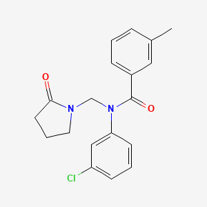 molecular formula C19H19ClN2O2 B2375509 N-(3-chlorophenyl)-3-methyl-N-[(2-oxopyrrolidin-1-yl)methyl]benzamide CAS No. 852155-38-5
